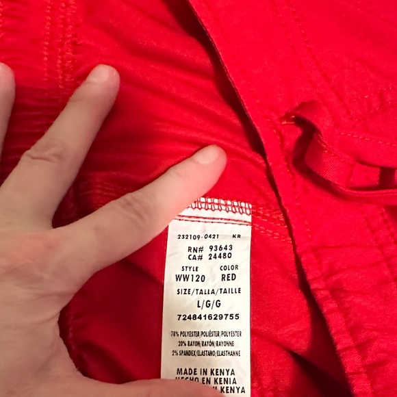 Cherokee Women's Red Scrub Pants - Picture 6 of 7